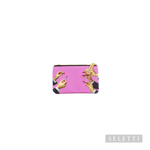 ASTUCCIO IN PU STAMPATO "TOILETPAPER" - LIPSTICKS PINK