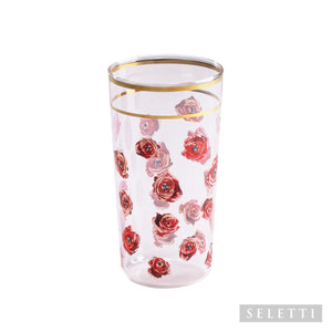 BICCHIERE IN VETRO "TOILETPAPER" - ROSES