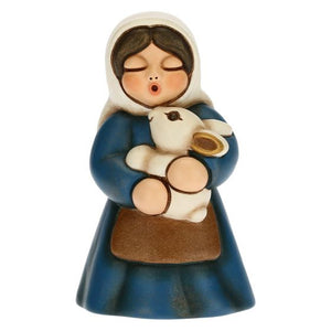 Presepe classico THUN - Donna con coniglio presepe classico, blu